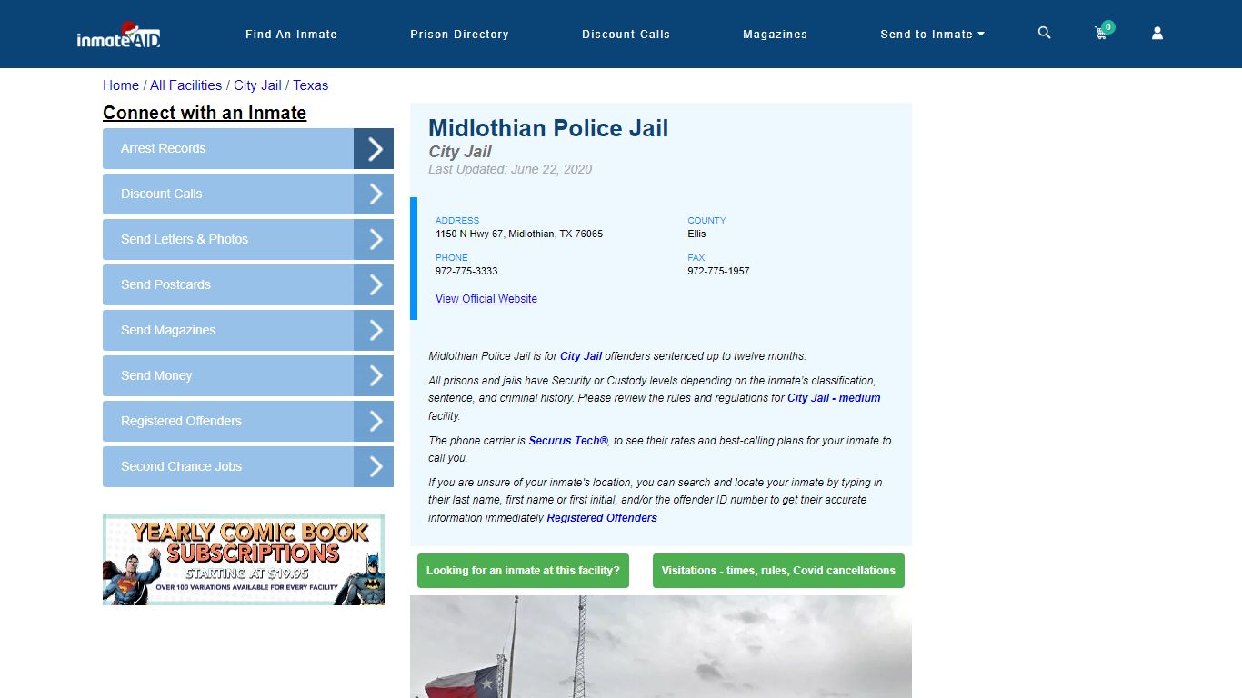 Midlothian Police Jail | Inmate Locator